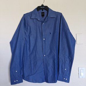 U.S. POLO ASSN Blue Button Down Dress Shirt, Size Large